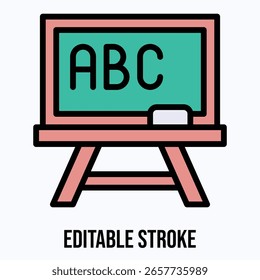 Icono de Vector de pizarra, Vector aislado Icono de estilo de color lineal, trazo editable. 