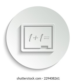 Blackboard - vector icon with shadow on a round button