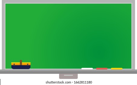 Blackboard vector illustration . Illustration of school classroom .
