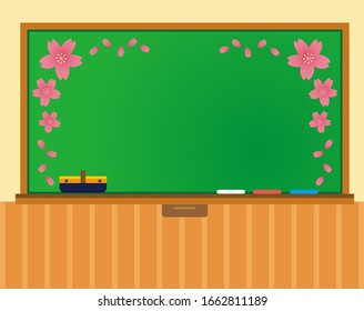 Blackboard vector illustration . Illustration of school classroom .