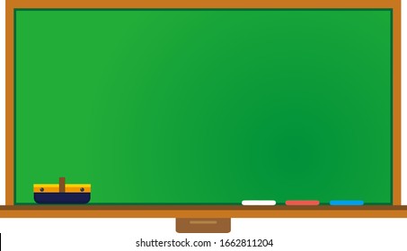 Blackboard vector illustration . Illustration of school classroom .