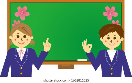 Blackboard vector illustration . Illustration of school classroom .