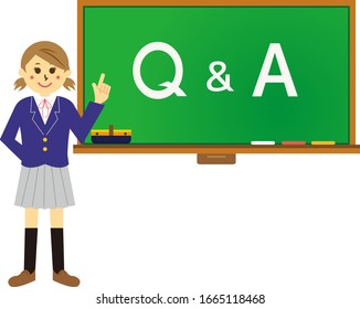 Ilustración vectorial de pizarra . Ilustración del aula escolar .