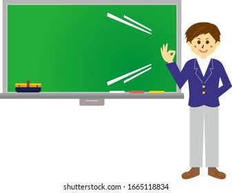 Blackboard vector illustration . Illustration of school classroom .