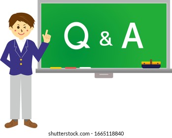 Blackboard vector illustration . Illustration of school classroom .