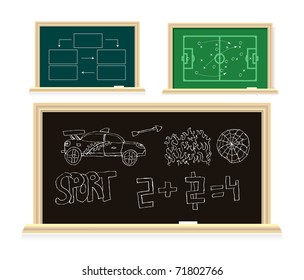 blackboard vector illustration set isolated on white background