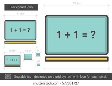 Blackboard vector line icon isolated on white background. Blackboard line icon for infographic, website or app. Scalable icon designed on a grid system.