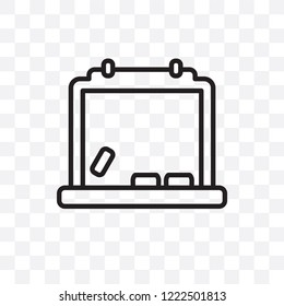 Blackboard vector linear icon isolated on transparent background, Blackboard transparency concept can be used for web and mobile