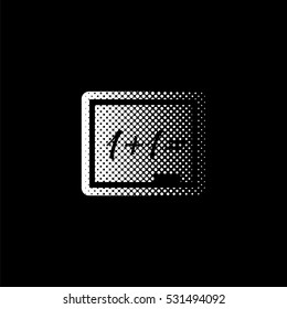 Blackboard - white vector icon;  halftone illustration