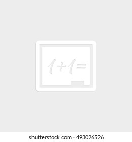 Blackboard - white vector  icon with shadow