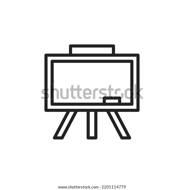 Blackboard Whiteboard Line Icon Logo Design Stock Vector (Royalty Free