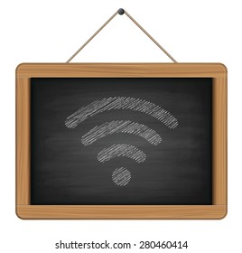blackboard with wireless sign 