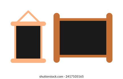 Blackboard in wood frame background. Empty chalkboard for restaurant menu or school class.