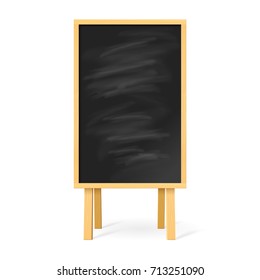 Blackboard with Wooden Easel on White Background