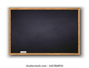 Blackboard with wooden frame, dirty chalkboard