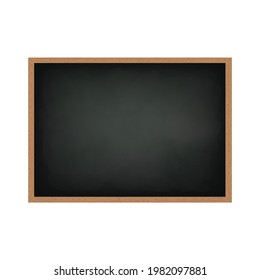 Blackboard with wooden frame, dirty chalkboard. Vector illustration.