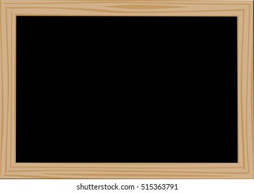 Blackboard with wooden frame with empty space for text on white background