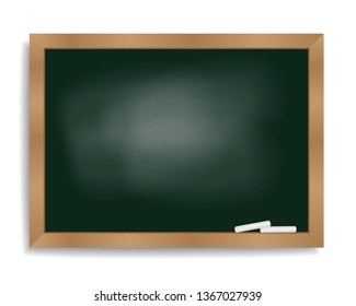 Blackboard with wooden frame isolated on a white background