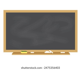 Blackboard with wooden frame. Vector illustration