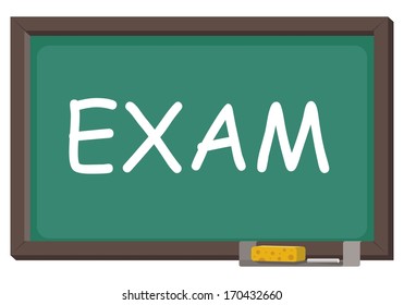 blackboard with word exam