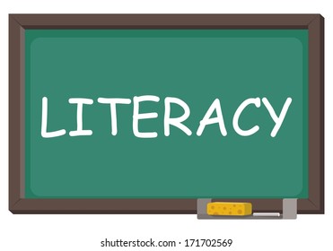 blackboard with word literacy