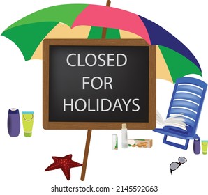 blackboard with written closed for holidays