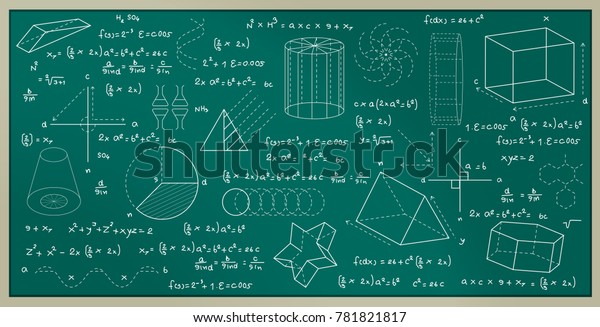 Blackboard Written Physics Mathematical Formulas Stock Vector (Royalty ...