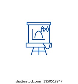 Blackboard,mathematics line icon concept. Blackboard,mathematics flat  vector symbol, sign, outline illustration.