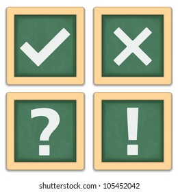 Blackboards with different symbols, vector eps10 illustration