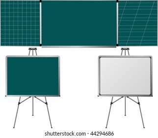 blackboards and easels. vector illustration