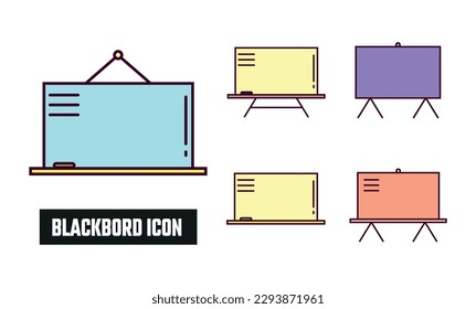 Blackbord Icon Vector Illustration. Blackbord Lineal Color Icon