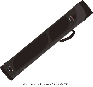 black-brown leather cue case on white background 