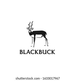 Blackbuck india animal. Blackbuck logo design. Silhouettes of blackbuck logotype.