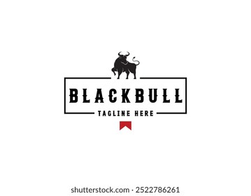 Projeto do logotipo animal Blackbull. Projeto do logotipo da fazenda Blackbull