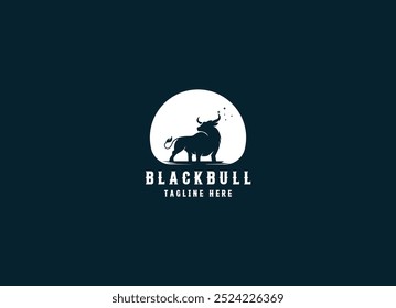 Projeto do logotipo animal Blackbull. Projeto do logotipo da fazenda Blackbull