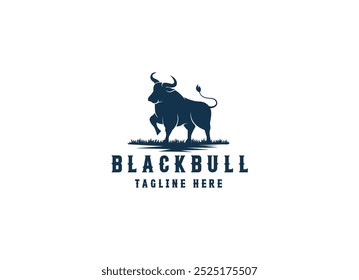 Projeto do logotipo animal Blackbull. Projeto do logotipo da fazenda Blackbull