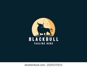 Projeto do logotipo animal Blackbull. Projeto do logotipo da fazenda Blackbull