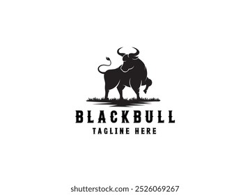 Projeto do logotipo animal Blackbull. Projeto do logotipo da fazenda Blackbull