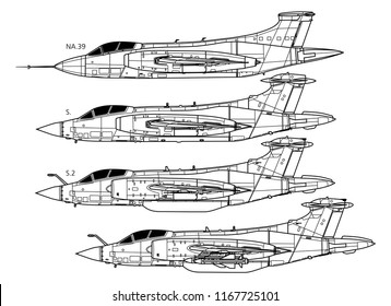 Blackburn BUCCANEER. Outline vector drawing