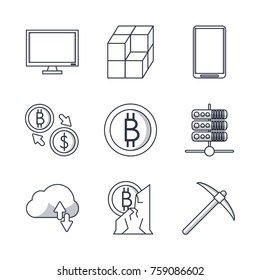 Ícones Blackchain definir ícone ilustração vetorial design gráfico