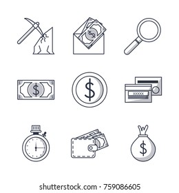 Blackchain icons set icon vector illustration graphic design