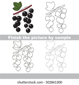 Blackcurrant to be finished, page to be completed to educate preschool kids with easy kid educational gaming and primary education of simple game level of difficulty.