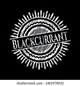 Blackcurrant chalk emblem. Vector Illustration. Detailed.