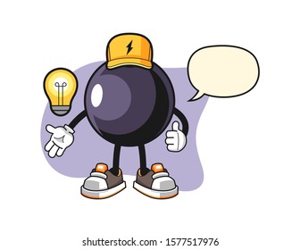 Blackcurrant electrician with speech bubble cartoon. Mascot Character vector.