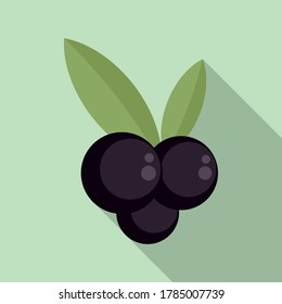 Blackcurrant Icon. Flat Illustration Of Blackcurrant Vector Icon For Web Design