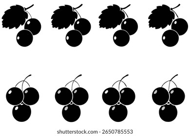 blackcurrant line art minimalist style hand drawn fruit illustration