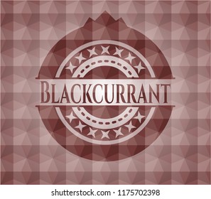 Blackcurrant red emblem with geometric pattern. Seamless.