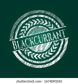 Blackcurrant written on a blackboard. Vector Illustration. Detailed.