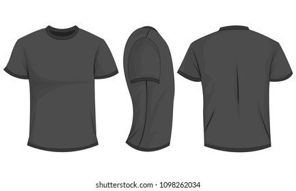 816  Grey T Shirt Template Front And Back Easy to Edit