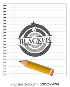 Blacken draw with pencil effect. Vector Illustration. Detailed.